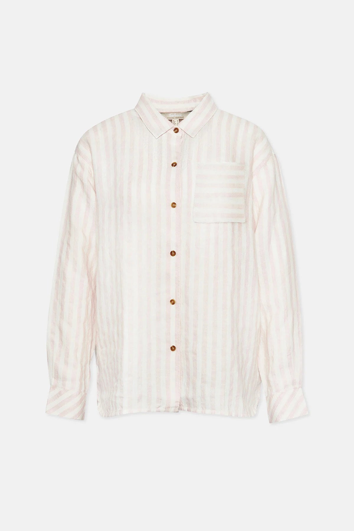 Annie Striped Linen Shirt - PRIMROSE PINK