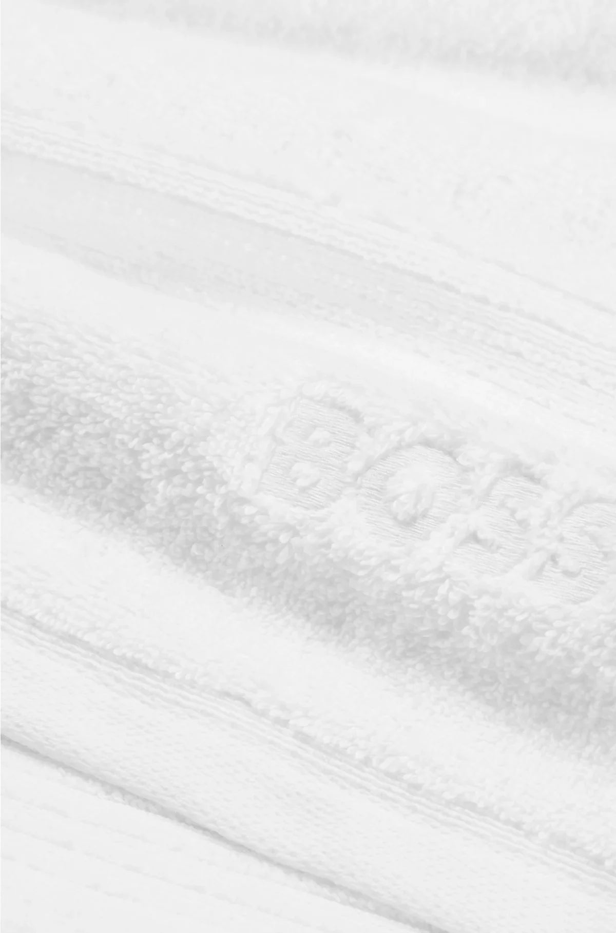 WHITE AEGEAN-COTTON HAND TOWEL WITH TONAL LOGO