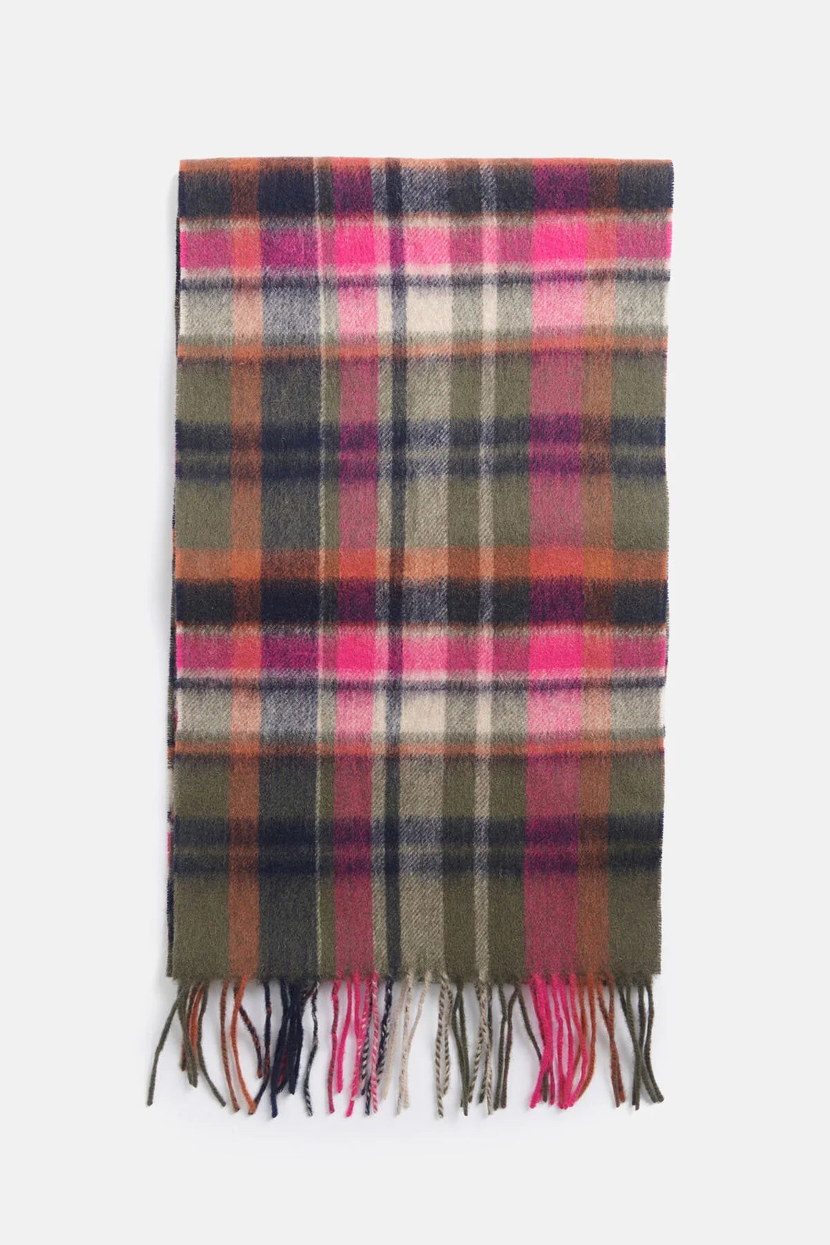 Vintage Winter Plaid Scarf - PINK DAHLIA