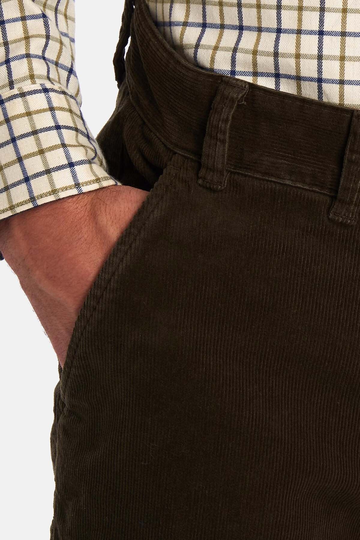 Neuston Stretch Cord Trouser - DK OLIVE