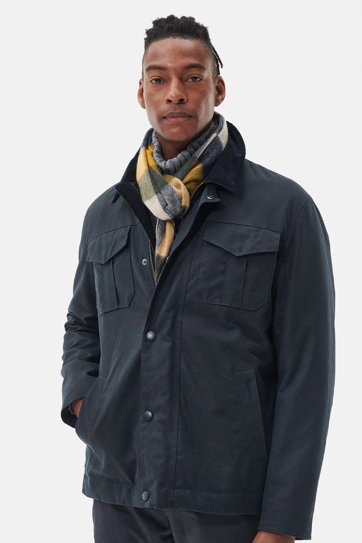 Large Tattersall Scarf - FOREST MIST