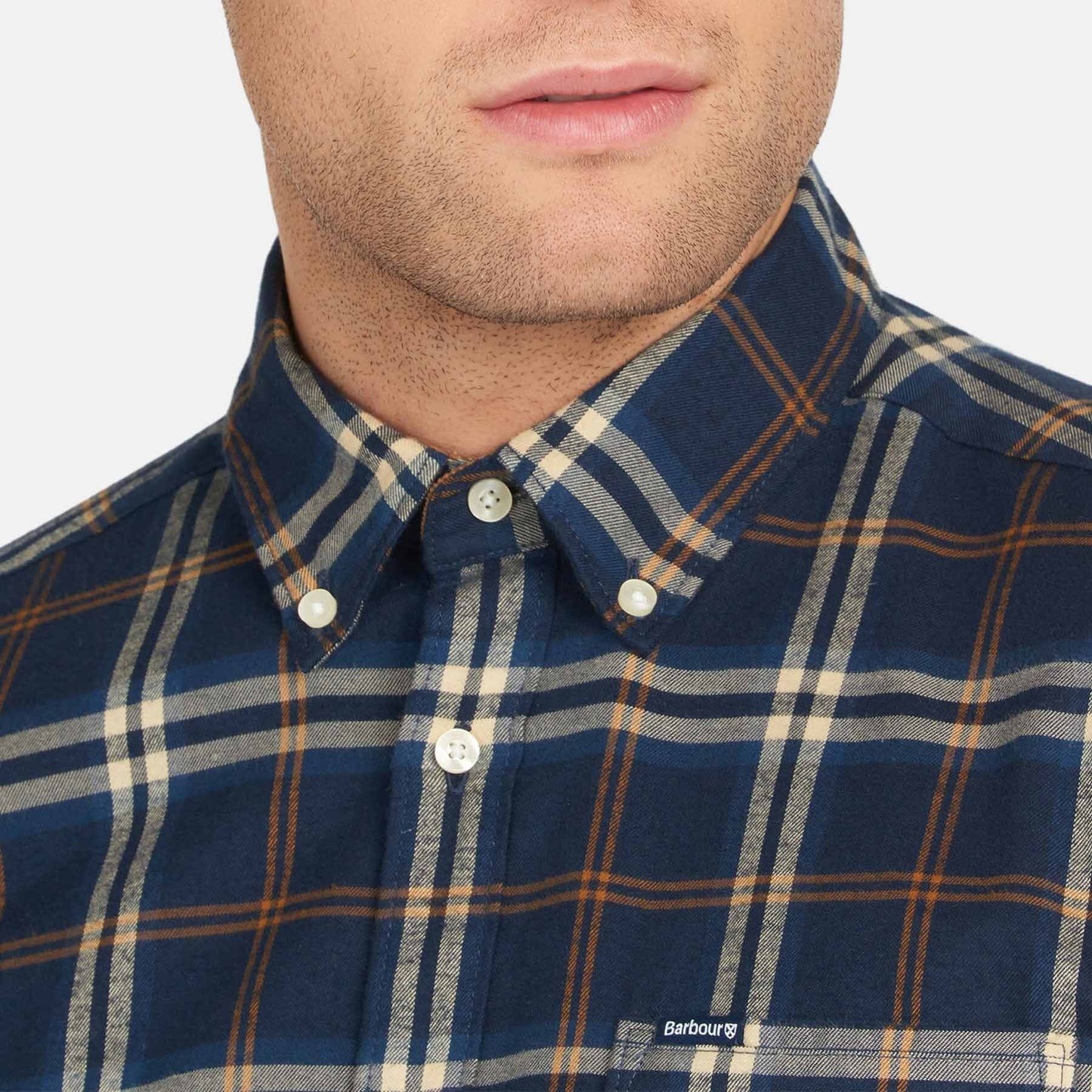 Cotton Shirt with breast pocket - BLUE