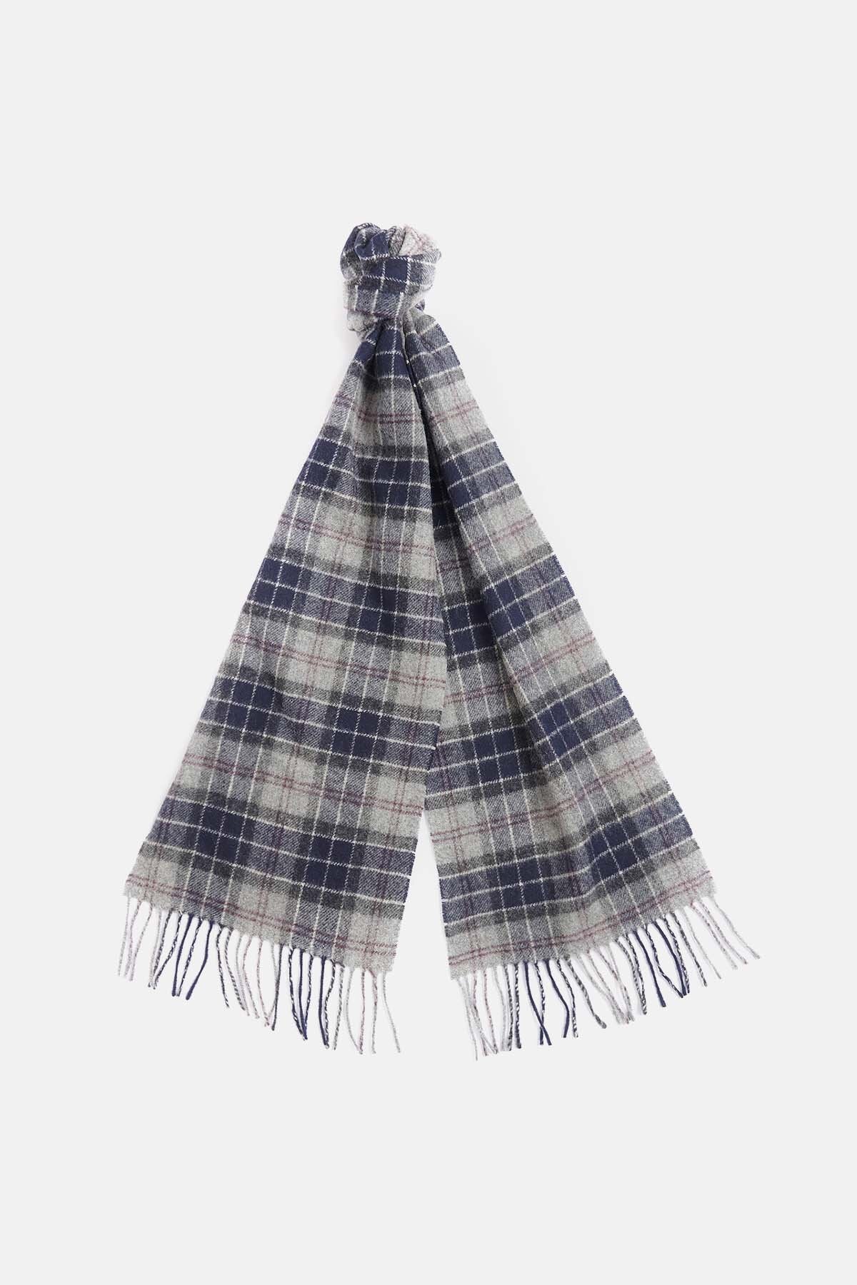 Tartan Lambswool Scarf - BLACK SLATE TARTAN