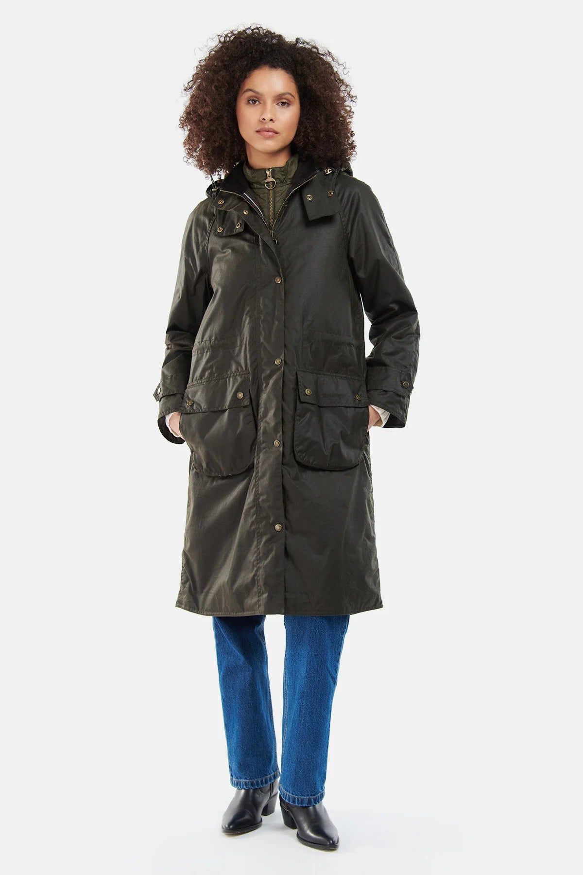 Long Cannich Wax Jacket - OLIVE/CLASSIC
