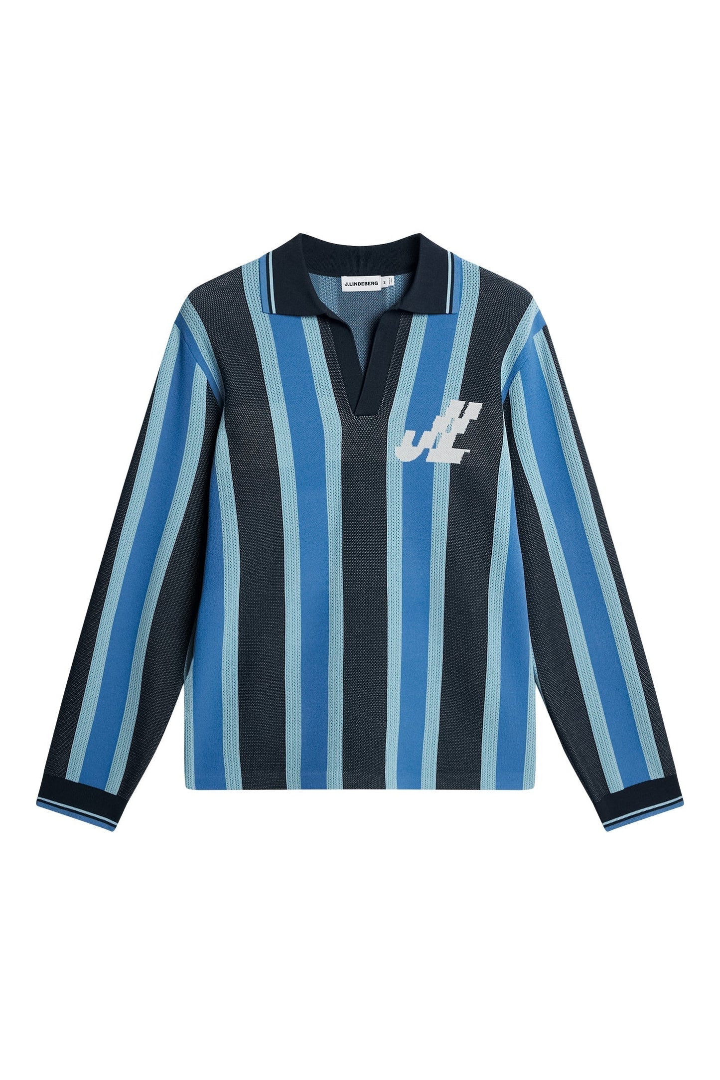 Silas Stripe Polo Knit / Navy