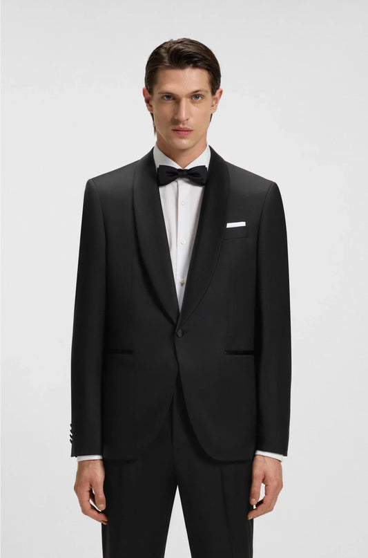 REGULAR-FIT TUXEDO JACKET IN VIRGIN-WOOL SERGE