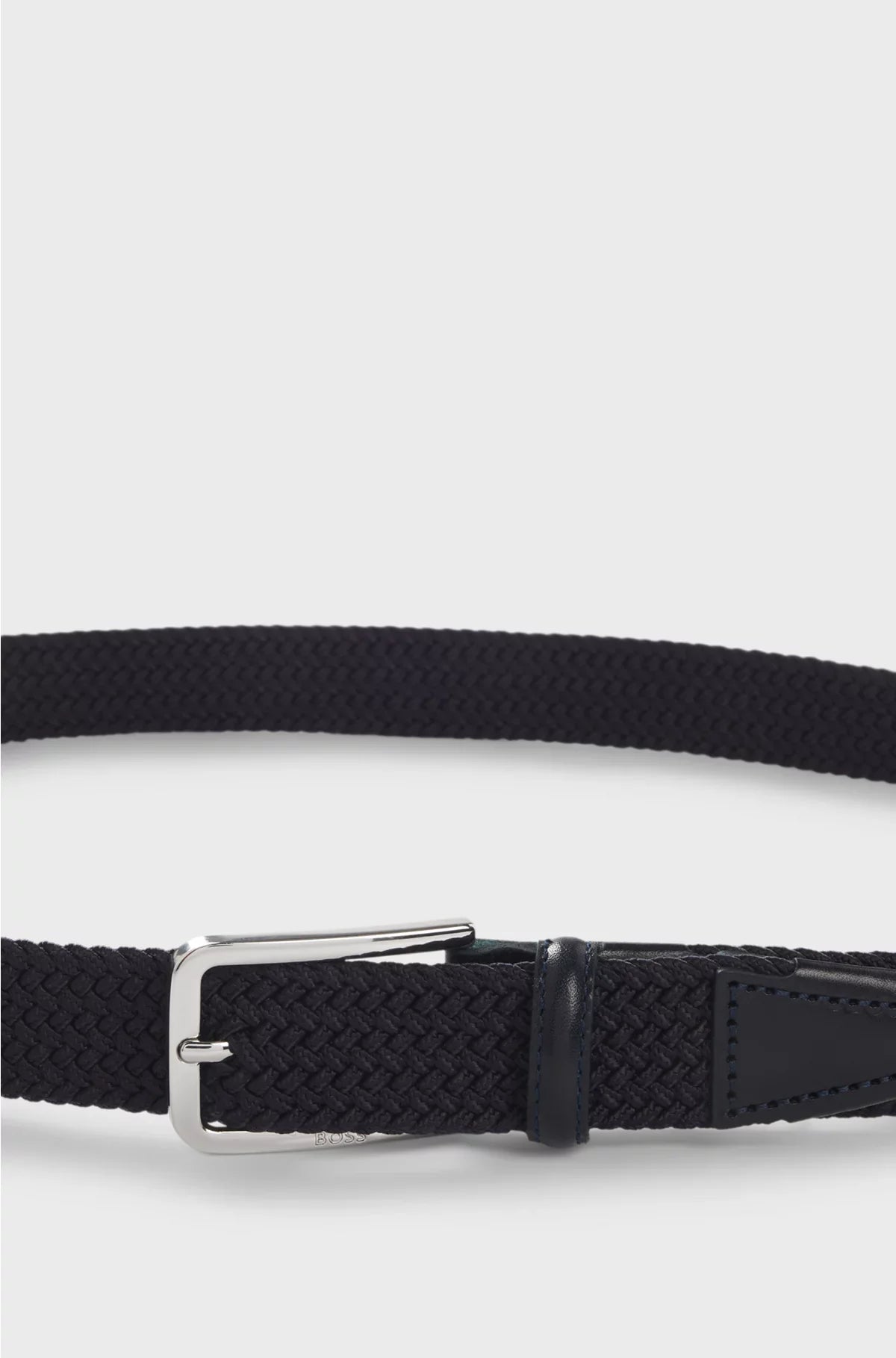 WOVEN BELT WITH LEATHER FACINGS