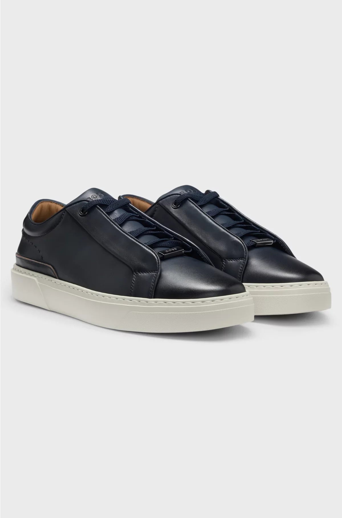 GARY LEATHER TRAINERS WITH HIDDEN LACES