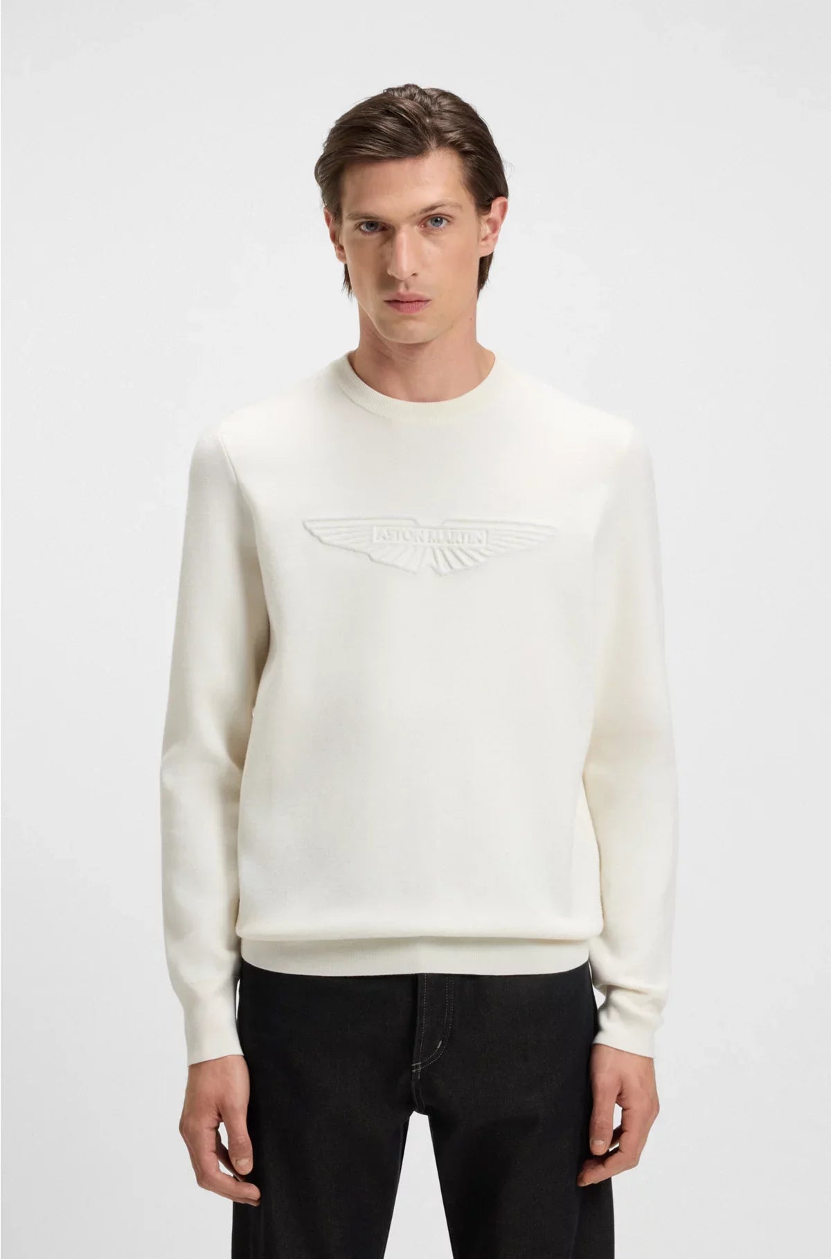 WOOL SWEATER WITH EMBROIDERED LOGO
