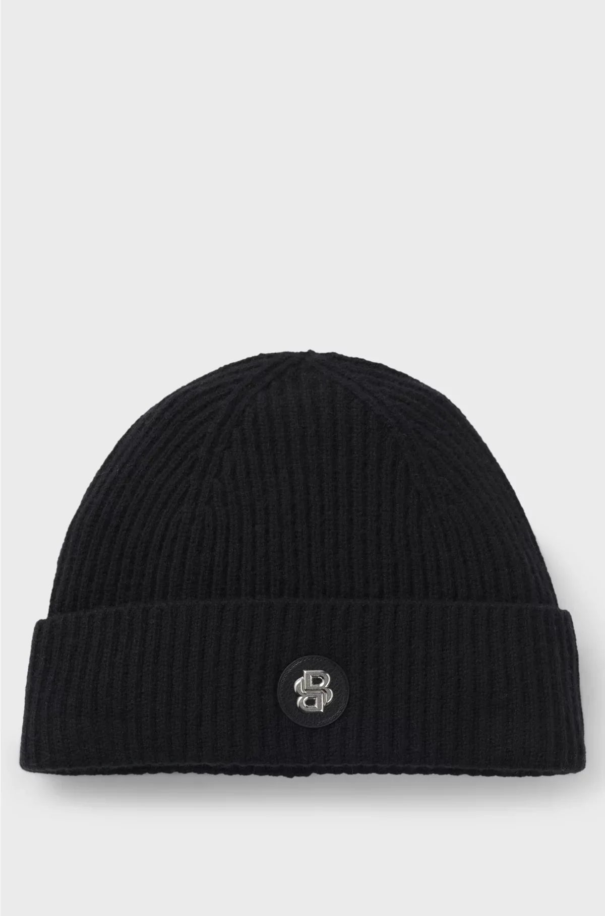 WOOL-CASHMERE BEANIE HAT WITH DOUBLE B MONOGRAM