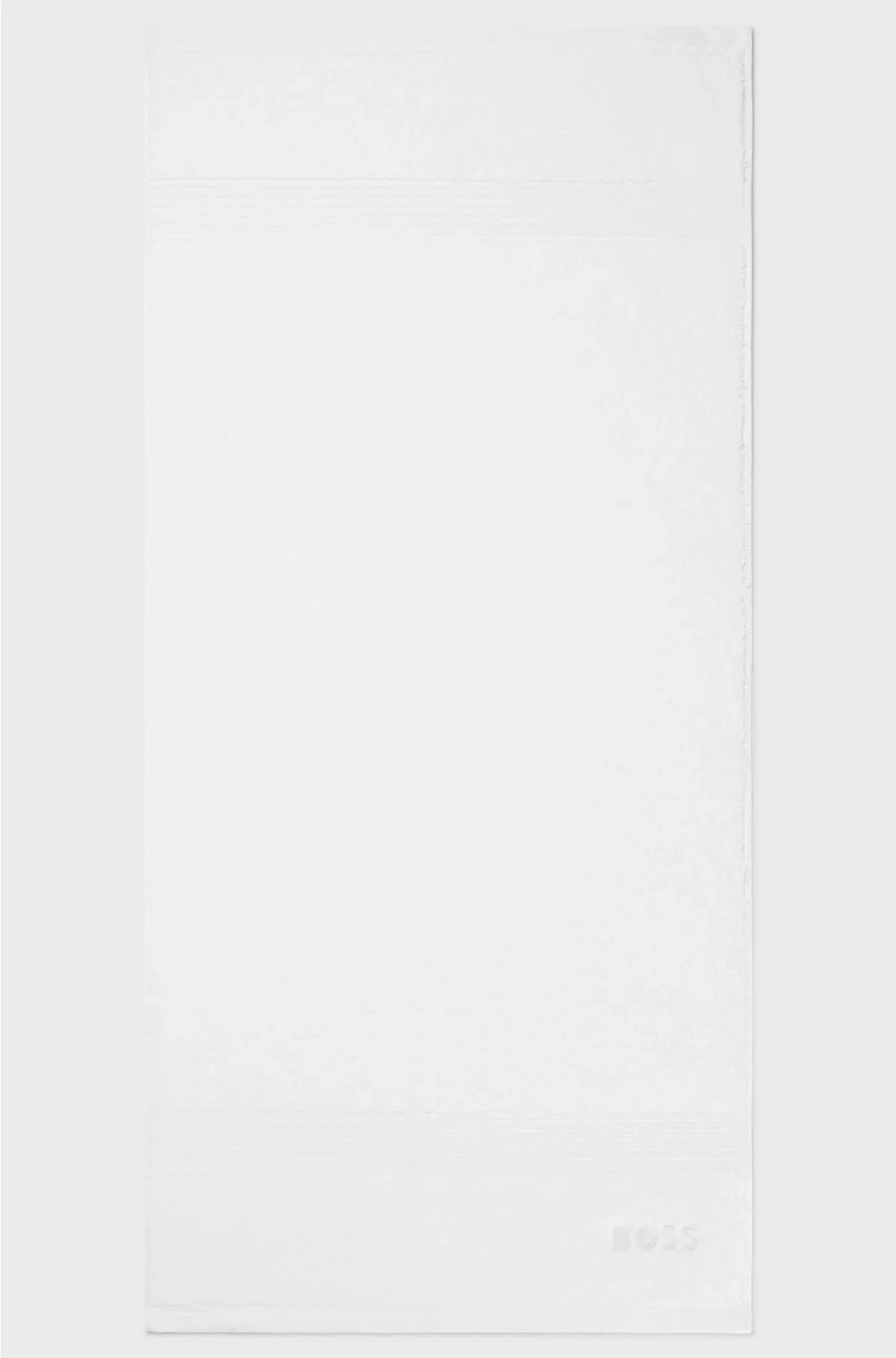 WHITE AEGEAN-COTTON HAND TOWEL WITH TONAL LOGO